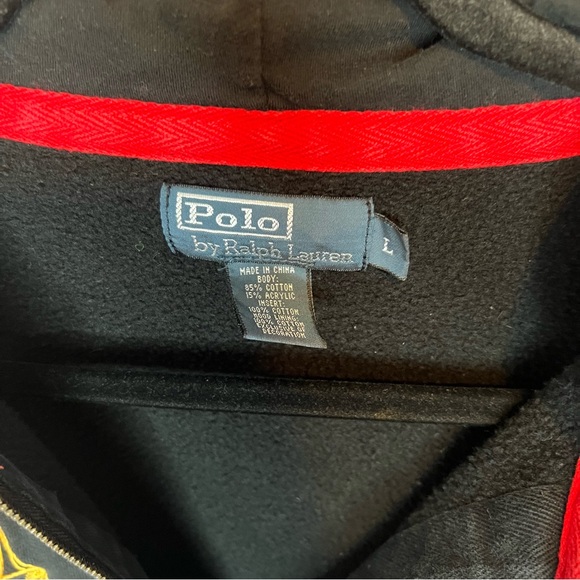 Polo Ralph Lauren Track Jacket Large Gold Crest Big Pony Cotton - Picture 7 of 8